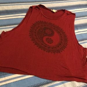 Cutaway tank - burgundy